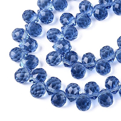Transparent Glass Beads Strands GLAA-Q116-01A-B14-1