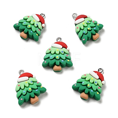 Christmas Opaque Resin Pendants X-RESI-G043-B03-1