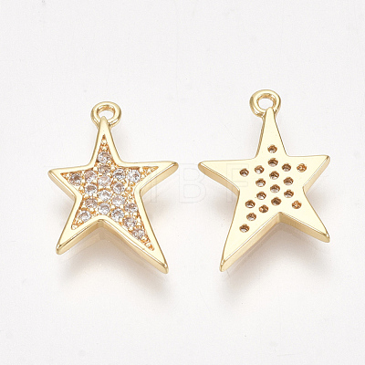 Brass Micro Pave Cubic Zirconia Pendants KK-S350-283-1