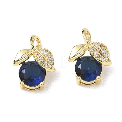 Brass Pave Marine Blue Cubic Zirconia Charms CU-CBA6305-02G-1