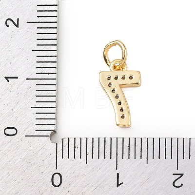Brass Micro Pave Clear Cubic Zirconia Charms KK-G544-04G-07-1