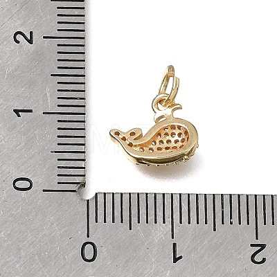 Brass Micro Pave Clear Cubic Zirconia Charms KK-D110-08B-G-1