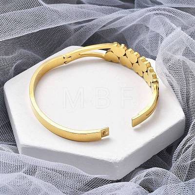 Ion Plating(IP) 304 Stainless Steel Hinged Bangles for Women BJEW-A011-19G-1