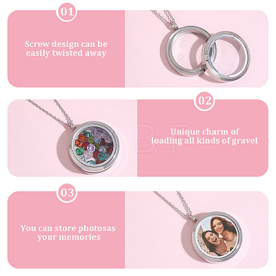 2Pcs Stainless Steel Locket Pendants STAS-BBC0010-31B-1