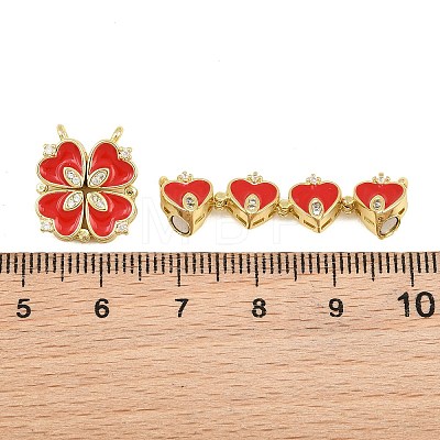Brass Micro Pave Clear Cubic Zirconia and Enamel Connector Charms AL-CBA6E16-01G-B-1