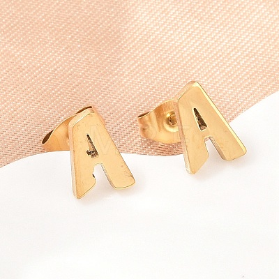 304 Stainless Steel Stud Earrings SA-T001-03G-1