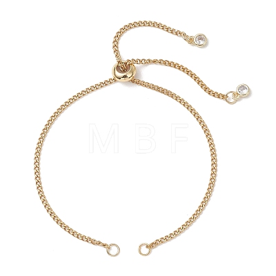 304 Stainless Steel Curb Chain Slider Bracelet Making AJEW-JB01524-01-1