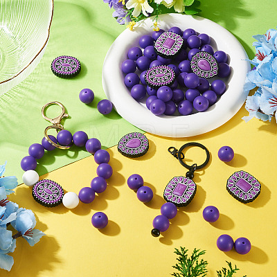 56Pcs 4 Styles Silicone Beads FIND-TA0010-75C-1