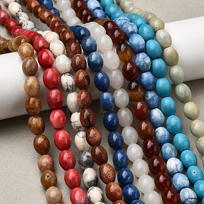 Natural & Synthetic Mixed Gemstone Beads Strands G-K362-I-03-1