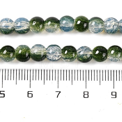 Transparent Crackle Baking Painted Glass Beads Strands DGLA-T003-01B-M-1