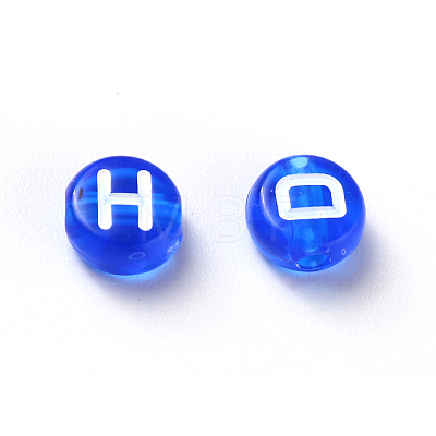 Transparent Blue Acrylic Beads TACR-YW0001-08B-1