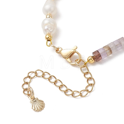 Natural Amethyst & Cultured Freshwater Pearl Beaded Bracelets for Women BJEW-JB13249-02-1