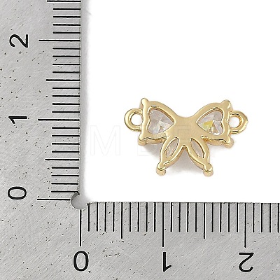 Brass Clear Cubic Zirconia Connector Charms KK-I719-03G-1