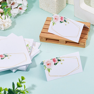 80Pcs Rectangle Paper Table Place Cards AJEW-TA0003-62B-1