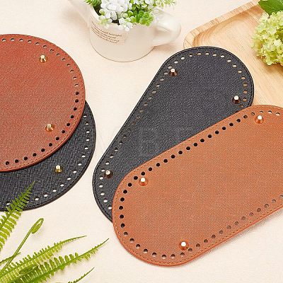 CHGCRAFT 4 Pcs 4 Styles PU Leather Bottom FIND-CA0002-15-1