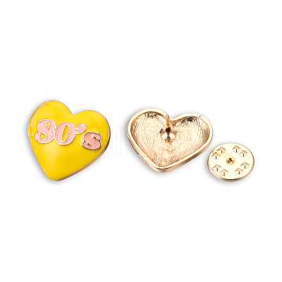 Heart with Word 80's Enamel Pin JEWB-N007-180-1