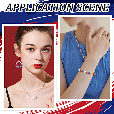 Independence Day Acrylic/ABS Plastic Imitation Pearl OACR-SP0001-66B-01-1