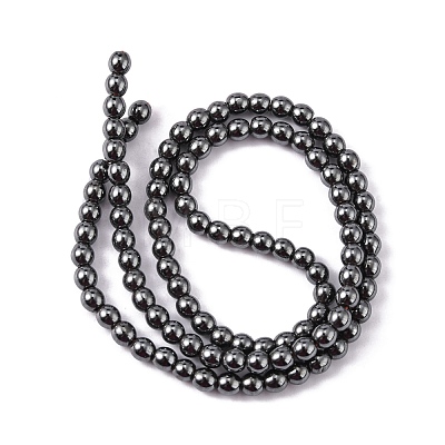 Non-Magnetic Synthetic Hematite Beads Strands G-H1624-4mm-1-1