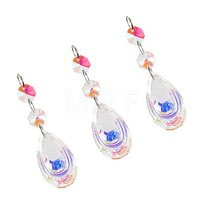 3Pcs Crystal Glass Hanging Sun Catcher AJEW-TADJ0001-08A-1
