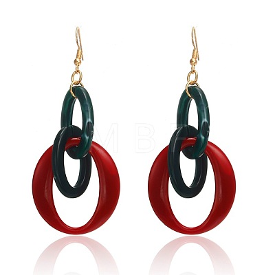 Acrylic Oval with Ring Dangle Earrings FS-WG43E6C-02-1