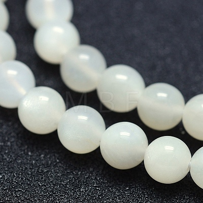 Natural White Moonstone Beads Strands G-P342-02A-8mm-A--1
