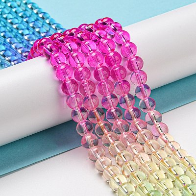 Dyed & Heated Synthetic Quartz Beads Strands G-P502-01A-04-1