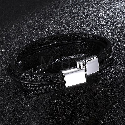 PU Leather Multi-strand Bracelets PW-WGD7CFC-01-1