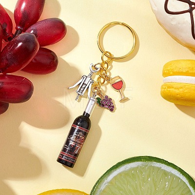 Resin & Glass & Alloy Keychain KEYC-JKC01158-02-1