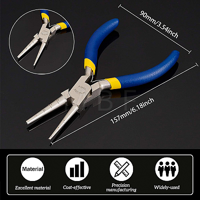 Wire Looping Pliers Bail Making Rite Pliers (2~8mm Loops) for Beading Jewelry Making and Wire Forming TOOL-WH0122-27P-1