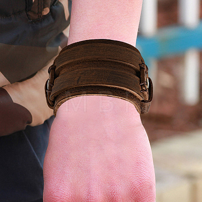 1Pc Cowhide Cord Wide Cord Bracelets BJEW-CL0001-07B-1