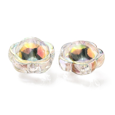 UV Plating Rainbow Iridescent Acrylic Beads OACR-A014-03I-1