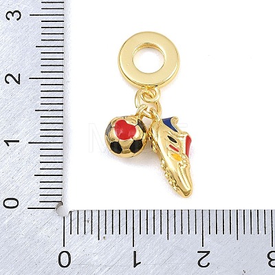 Sports Brass Enamel European Dangle Charm KK-CBA9AB3-11G-1