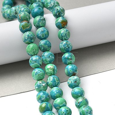 Dyed Synthetic Imperial Jasper Beads Strands G-C168-02C-1