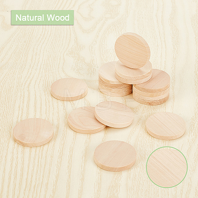 Flat Round Wooden Cabochons WOOD-WH0024-111-1