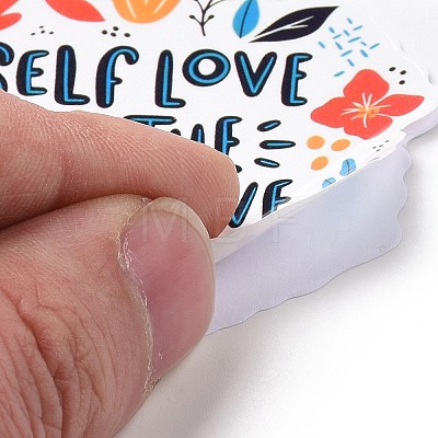 50Pcs Self Love Theme Cartoon English Word Paper Sticker Label Set DIY-G076-04-1