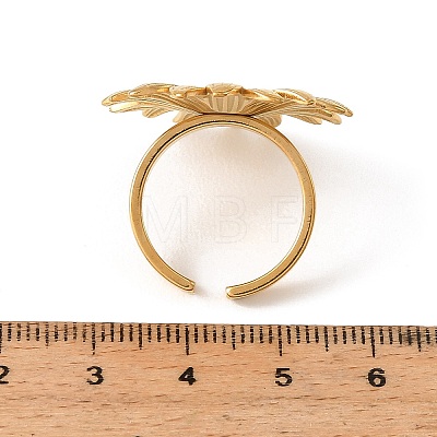 304 Stainless Steel Cuff Open Rings for Women RJEW-T037-03G-1