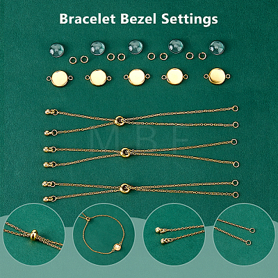 10Pcs 304 Stainless Steel Slider Cable Chain Slider Bracelet Makings DIY-DC00002-1