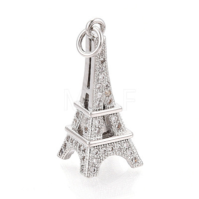 Brass Micro Pave Cubic Zirconia Pendants KK-N268-04P-1