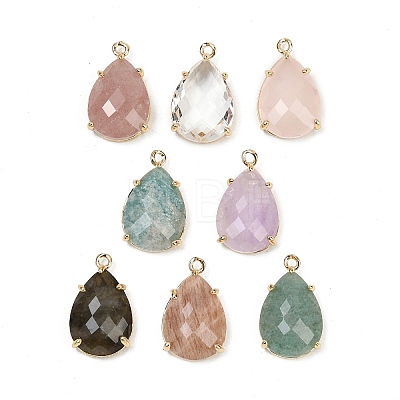 Natural Mixed Gemstone Faceted Pendants G-K347-05G-1