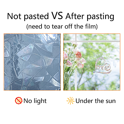 21Pcs Waterproof PVC Colored Laser Stained Window Film Adhesive Stickers DIY-WH0256-097-1