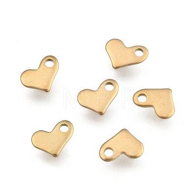 Ion Plating(IP) 304 Stainless Steel Heart Charms STAS-F075-21-1