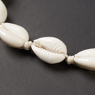 Natural Shell Beaded Necklace NJEW-E094-01B-1