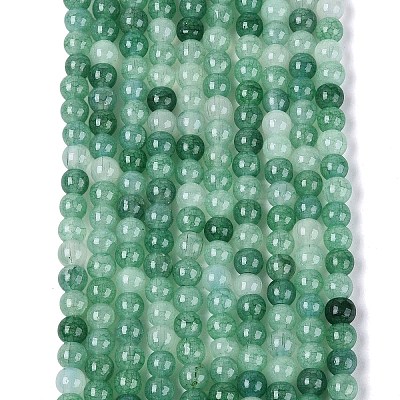 Ombre Effect Dyed Crackle Glass Beads Strands GLAA-Q106-01A-B04-1