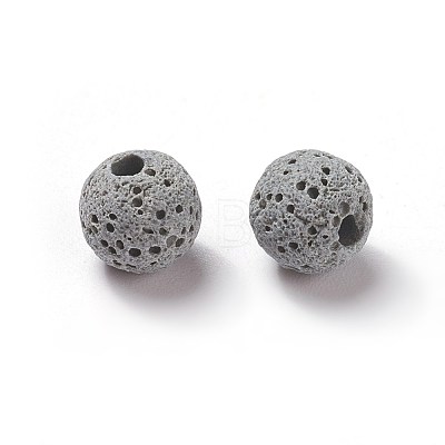 Unwaxed Natural Lava Rock Beads G-F325-8mm-A12-1