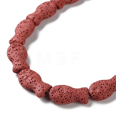 Fish Dyed Natural Lava Rock Beads Strands G-O126-01A-09-1