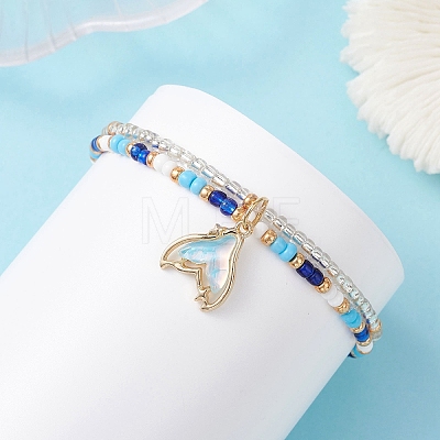 Ocean Alloy Charm Bracelets BJEW-MZ00338-03-1