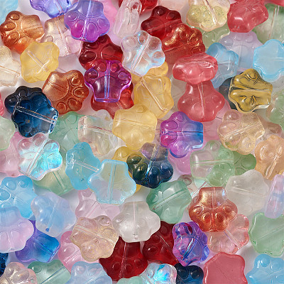 Craftdady Transparent Spray Painted Glass Beads GGLA-CD0001-06-1