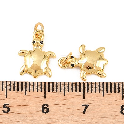 Brass Micro Pave Cubic Zirconia Charms KK-F927-13C-G-1