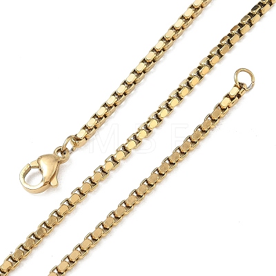 10Pcs 2.3MM 304 Stainless Steel Box Chain Necklaces NJEW-G203-05G-1