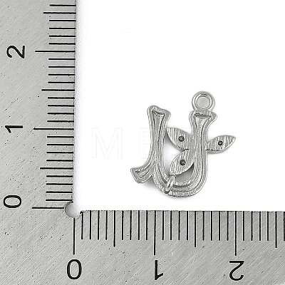 Brass Crystal Rhinestone Letter Links Connector Charms KK-S395-06P-U-1